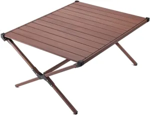 Portable Picnic Table, Folding Roll Up Camping Travel Table with Carry Bag, for Camp, Trip, Backyard (颜色 : Black nutchid Color)