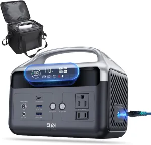 Portable Power Station 56,000mAh with Storage Bag,LiFePO4 Battery 300W(600W Surge) AC Outlets Power Station,1.5Hrs Fast Charging Solar Power Bank Portable Charger for Emergency/Home/Camping Essentials