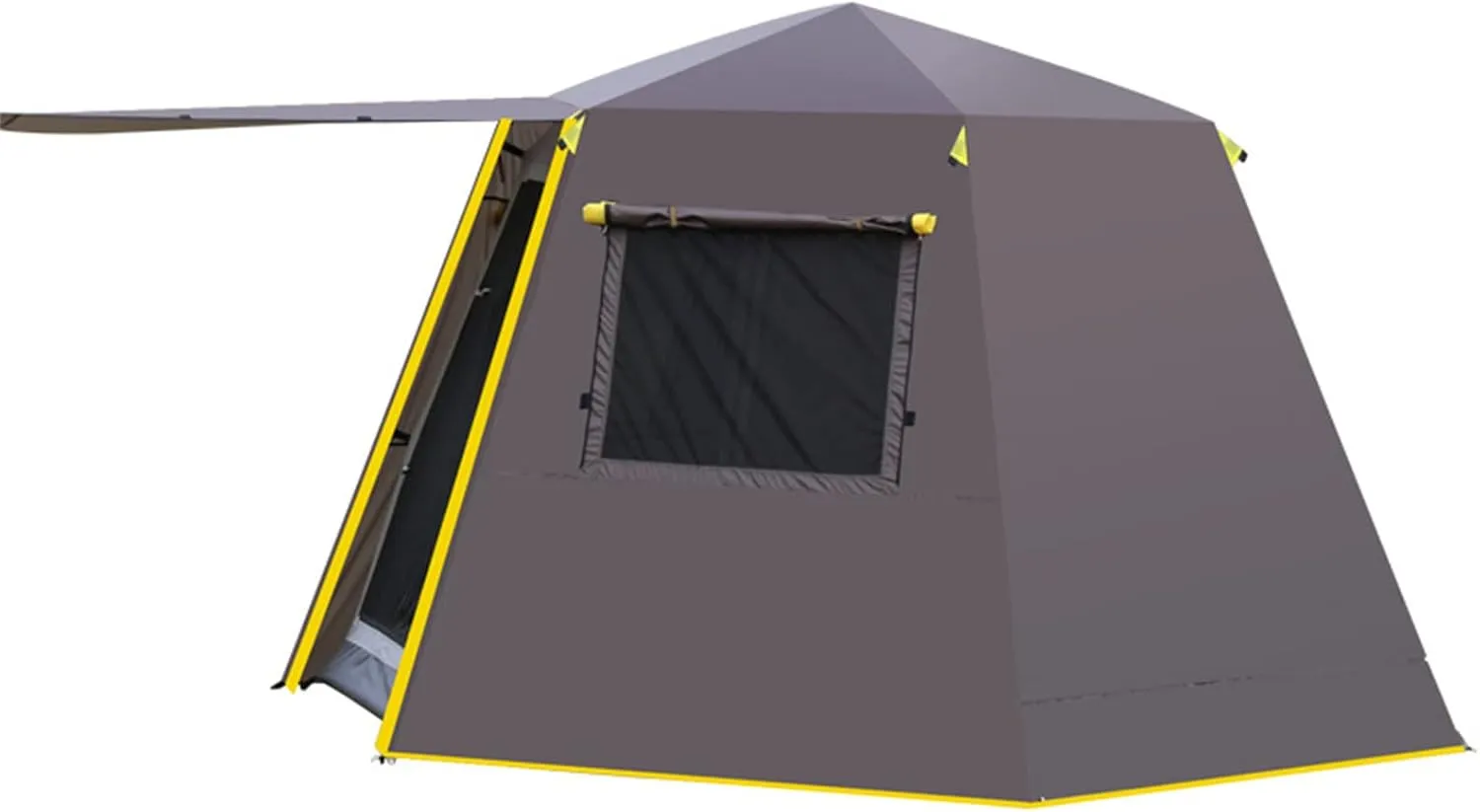 Portable Tent Campiautomatic Instant Waterproof Windproof Dome Tent with Front Room Space,for Family Trip Festival Garden Campigathering (Tan L)