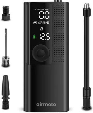 Portable Tire Inflator & Air Compressor with Gauge - Smart Pump for Car, Bike & More