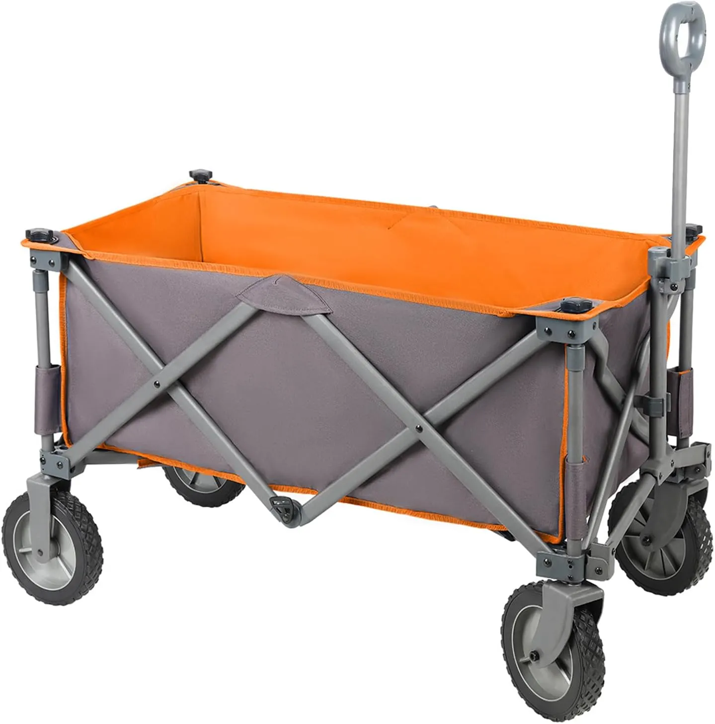 PORTAL Collapsible Wagon Cart, Heavy Duty Foldable Wagon Carts with Wheels, Folding Utility Wagon for Camping, Shopping, Garden, Sports, Beach