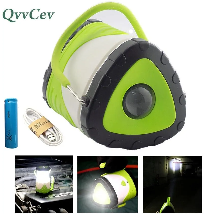 Powerful Hand Flashlight Rechargeable Camping LED Flash Light Torch Lantern Outdoor Lighting USB Charging Port 18650 Battery