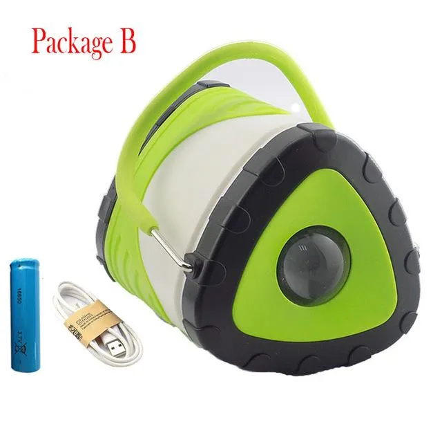 Powerful Hand Flashlight Rechargeable Camping LED Flash Light Torch Lantern Outdoor Lighting USB Charging Port 18650 Battery