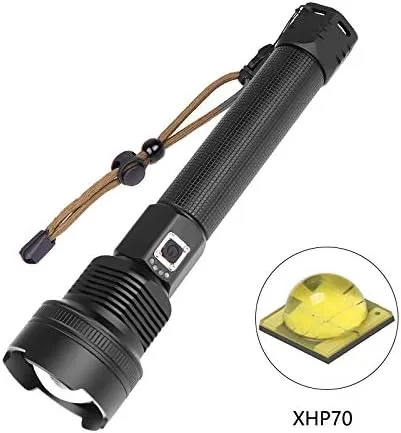 Powerful LED Flashlight Rechargeable, Super Bright 20000 Lumen 3 Modes Tactical Flashlight, Zoomable, Waterproof Large Handheld Flashlight for Outdoor, Patrol, Emergency Use