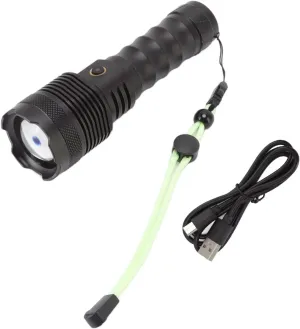 Powerful LED Flashlight, USB Rechargeable 3000LM Torch, Zoomable Hand Lamp, Aluminum Alloy Body, Adjustable Brightness, Fast Heat Dissipation, IPX4, for Outdoor Adventu