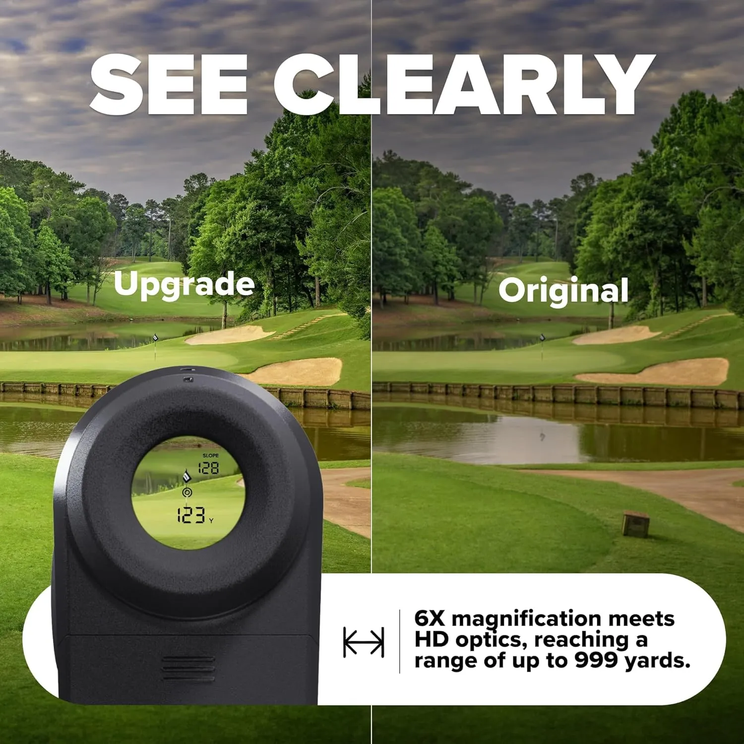 Precision Pro NX10 Golf Rangefinder: Golf's First Customizable Choice for Laser Accuracy, Slope Measurement, 6X Zoom, Flag Lock & Pulse - Master Your Distance with 999  Yard Range!