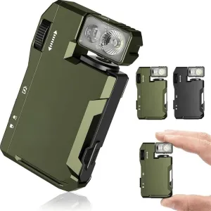 Priormer Flashlight, G5 EDC Light 400 Lumens, with 180° Rotatable Head, 3 Modes Dual Light (White   RGB), Mini Portable Design for Outdoor, Emergency, Home & Daily Carry (Green)