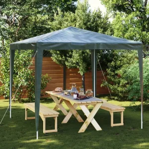 Provides Shelter at Outdoor Events with Professional Party Tent, 8.2'x8.2', Water-Resistant, Durable Steel Frame, Green