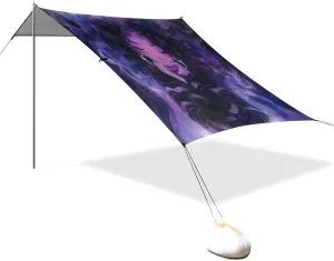 Purple Girl Beach Tent & Canopy UPF50  Protection Water-Resistant Portable Sunshade with Sandbags and Shovel for Camping, Fishing, Backyard Fun