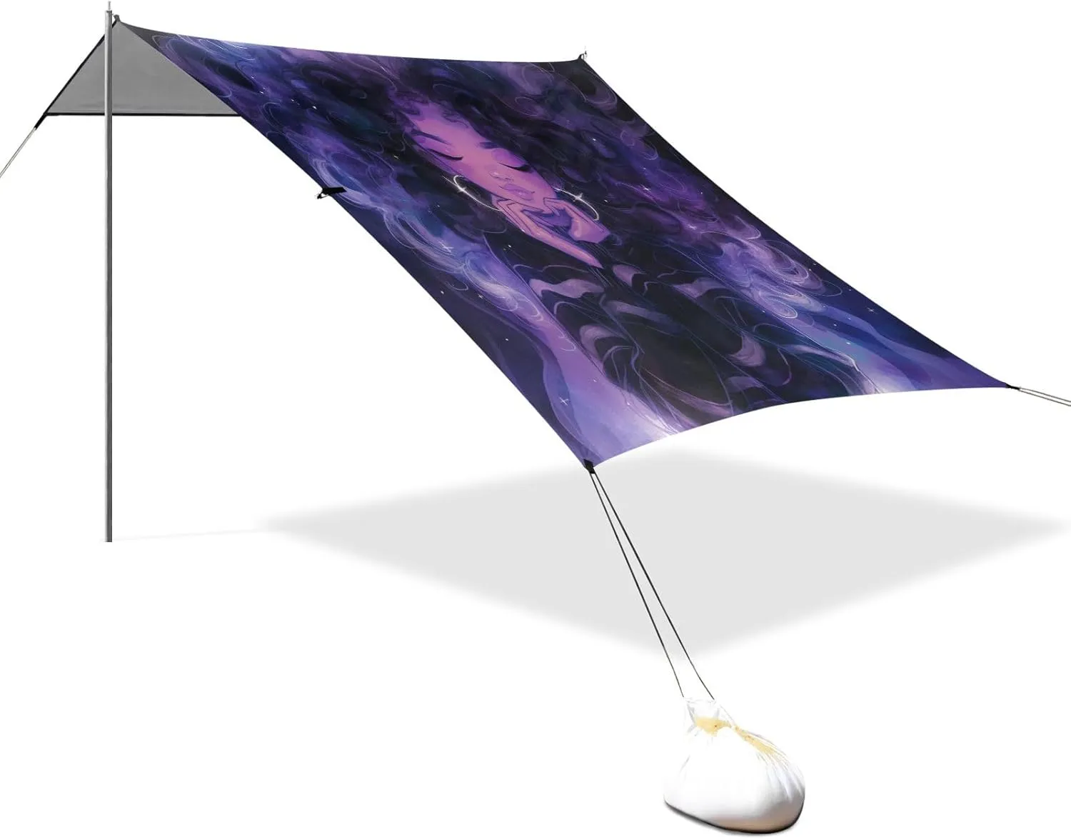 Purple Girl Beach Tent & Canopy UPF50  Protection Water-Resistant Portable Sunshade with Sandbags and Shovel for Camping, Fishing, Backyard Fun