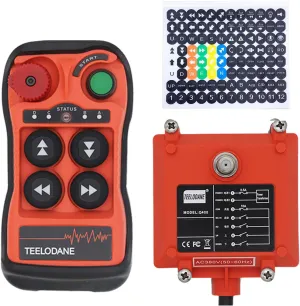 Q400 Industrial Wireless Crane Remote Control kit 4button 12v 24v Electric Lift Hoist Transmitter Receiver with Emergency Stop
