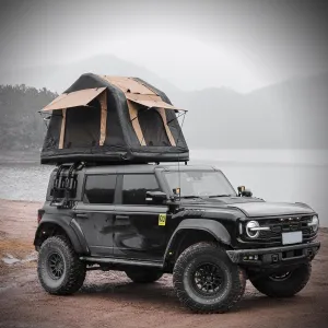 Quick Setup and Versatile Inflatable Roof Tent for SUV and Truck Camping, Elevated Comfort, Khaki & Black
