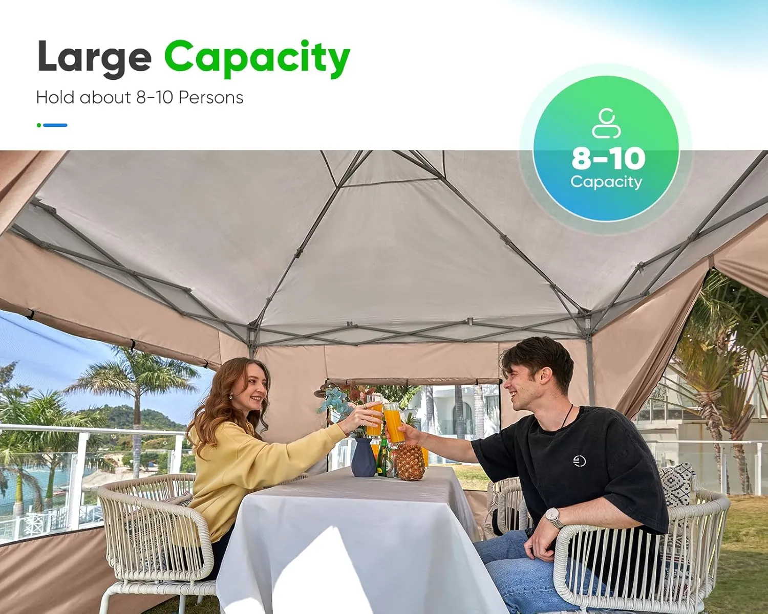 Quictent Easy Pop up Canopy Tent 8'x8' with 4 Detachable Window Sidewalls, One Person Setup, Waterproof Outdoor Portable Vendor Event Tent Shelter Enclosed, Wheeled Bag Included
