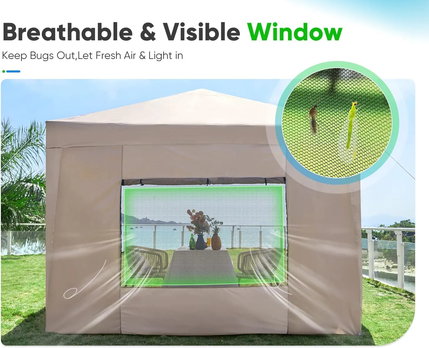 Quictent Easy Pop up Canopy Tent 8'x8' with 4 Detachable Window Sidewalls, One Person Setup, Waterproof Outdoor Portable Vendor Event Tent Shelter Enclosed, Wheeled Bag Included