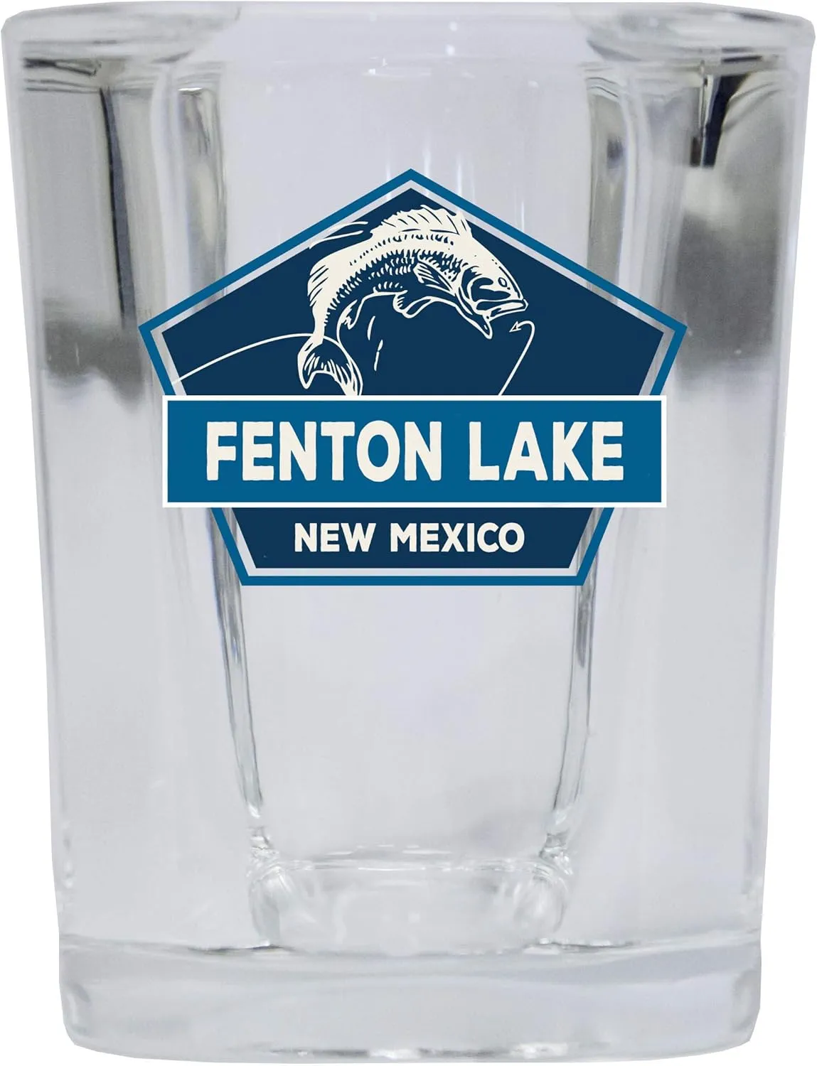 R and R Imports Fenton Lake New Mexico Souvenir 2 Ounce Square Base Liquor Shot Glass 4-Pack