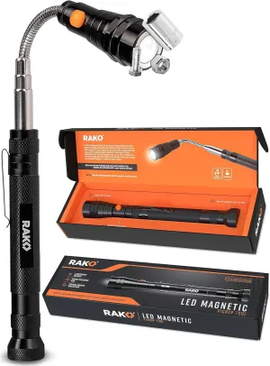 RAK Magnetic Pickup Tool Gifts for Men - Fathers Day Gift, Telescoping Magnet with LED Flashlight and 22 Inches Extendable Neck, Cool Magnetic Flashlight Gifts for Dad, Husband, Grandpa, Handyman