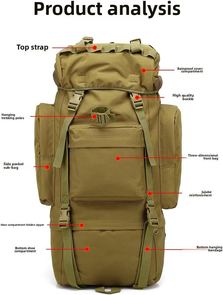 R&D New outdoor tactical mountain climbing sports backpack large capacity hiking backpack