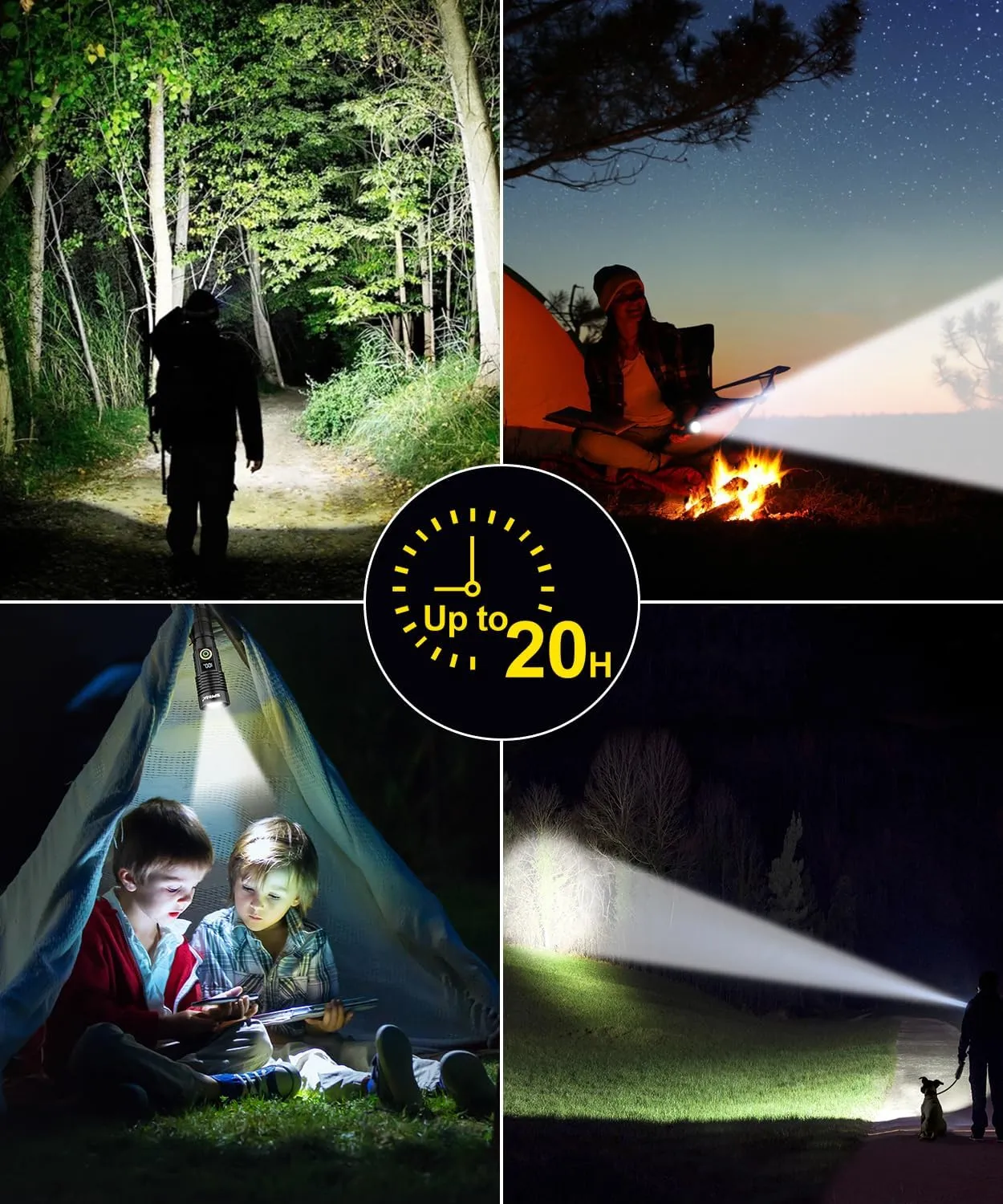 Rechargeable Flashlight High Lumens- Super Bright Magnetic Flash Light with Power Digital Display, Long Range,Dimmable,Waterproof,Pocket Tactical LED Flashlights for Emergency Camping 2PC