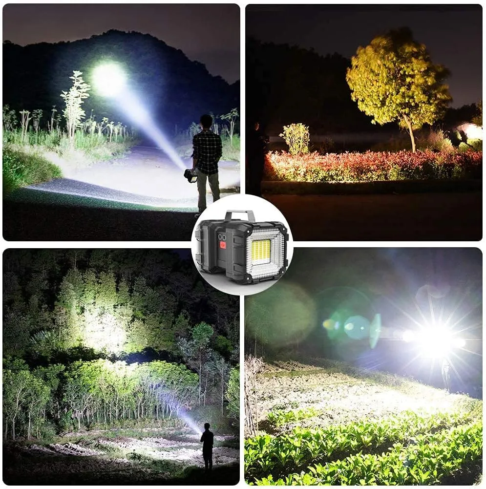 Rechargeable Flashlight, LED Spotlight Flashlight 10000mAh 12000LM 20h Ultra-Long Standby 3 4 Lights Modes Waterproof Camping Flashlight（35 LEDs）
