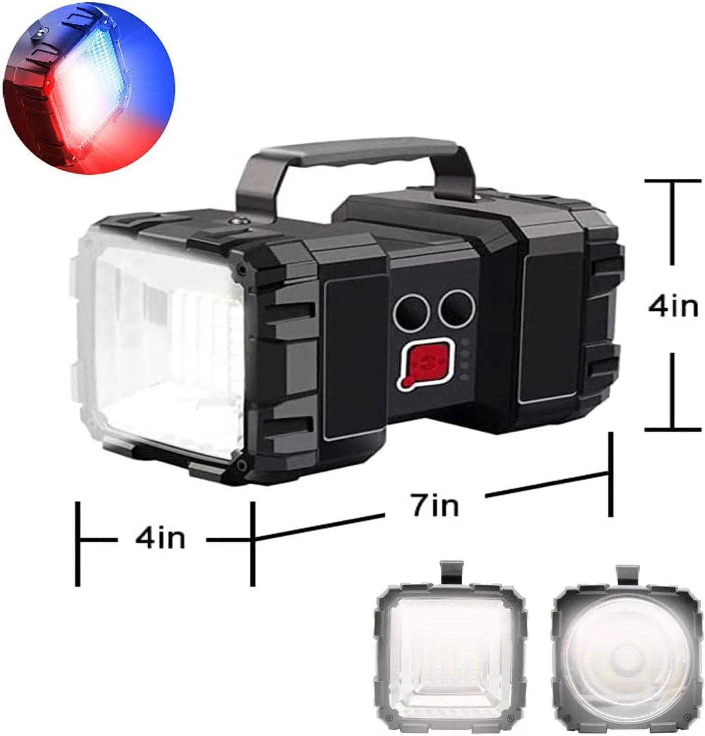 Rechargeable Flashlight, LED Spotlight Flashlight 10000mAh 12000LM 20h Ultra-Long Standby 3 4 Lights Modes Waterproof Camping Flashlight（35 LEDs）