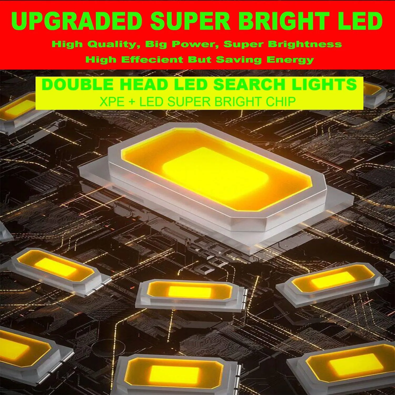 Rechargeable Flashlight, LED Spotlight Flashlight 10000mAh 12000LM 20h Ultra-Long Standby 3 4 Lights Modes Waterproof Camping Flashlight（35 LEDs）