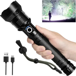 Rechargeable Flashlights 990,000 High Lumens, Super Bright LED Flashlight Powerful with 10000ɱAh Capacity, 5 Modes Waterproof Flashlight Handheld Flash Lights for Home Camping Emergencies