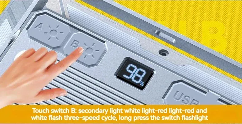 Rechargeable LED Camping Lantern Searchlight Waterproof Portable Outdoor Tent Light Emergency Night Lamp