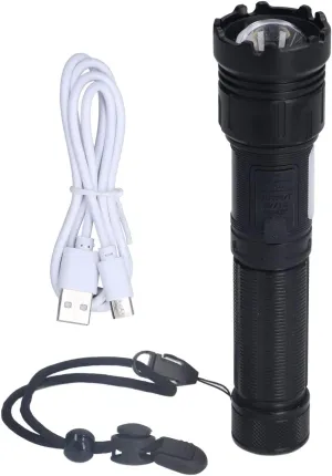 Rechargeable LED Flashlight, 5000LM IPX5 Waterproof Telescopic Zoomable Flashlight with 5 Lighting Modes for Outdoor Adventure Camping