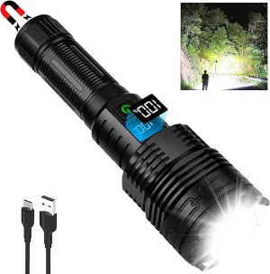Rechargeable LED Flashlights High Lumens, 900,000 Super Bright High Powerful Flash Light,5 Modes, IPX7 Waterproof,Handheld Powerful Flashlights for Emergency Camping Hiking