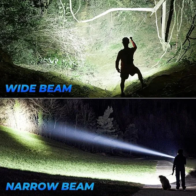 Rechargeable LED Flashlights High Lumens, 900,000 Super Bright High Powerful Flash Light,5 Modes, IPX7 Waterproof,Handheld Powerful Flashlights for Emergency Camping Hiking