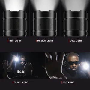 Rechargeable LED High Lumen Flashlight: 990,000 Lumen Super Bright Tactical Flashlight with 5 Modes and a 3500-Foot Range,Waterproof Handheld Design for Outdoor and Emergency Use