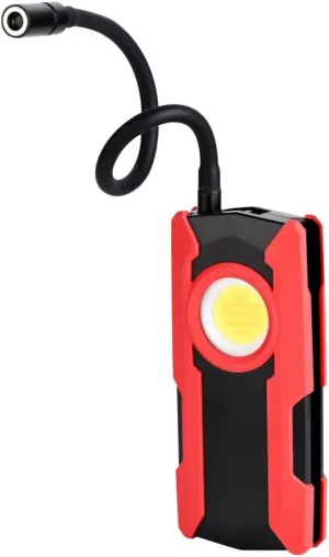 Rechargeable LED Work Light with Flexible Gooseneck Flashlight, Magnetic Base and Hanging Hook, 40W 2000Lumens 5 Lighting Modes, Job Site Lighting for Car Repairing, Camping, Inspection, Hurricane