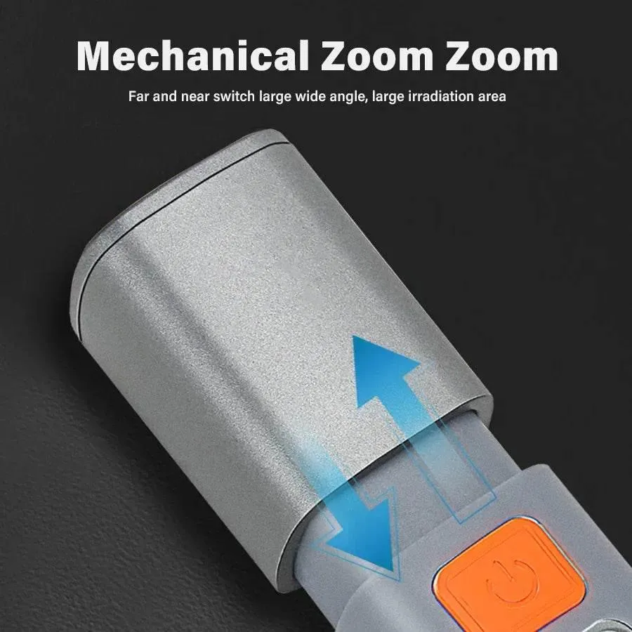 Rechargeable Long-Range Flashlight - Ultra-Bright Waterproof  Versatile