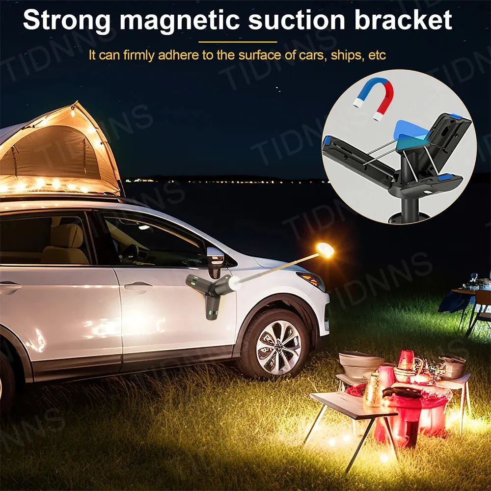 Rechargeable Telescopic Camping Lantern 10000mAh, Dimmable Fishing Light, Emergency Power Failure Lamp
