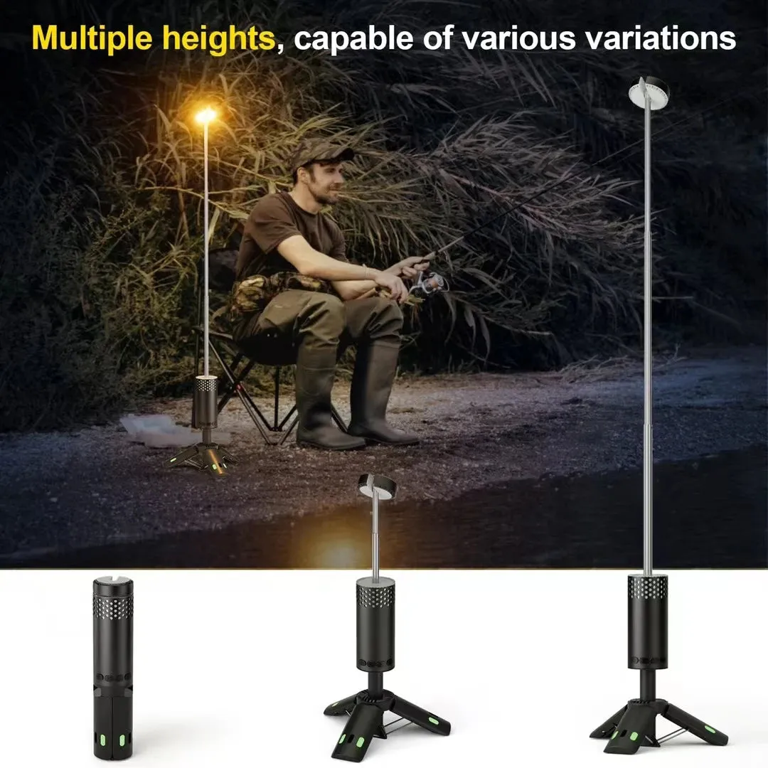 Rechargeable Telescopic Camping Lantern 10000mAh, Dimmable Fishing Light, Emergency Power Failure Lamp