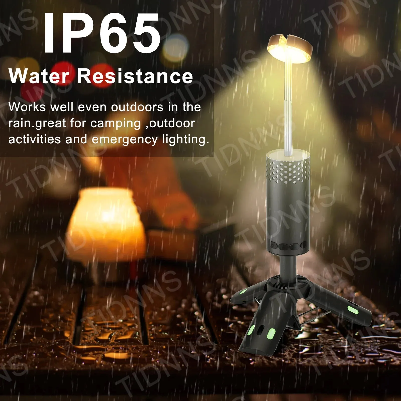 Rechargeable Telescopic Camping Lantern 10000mAh, Dimmable Fishing Light, Emergency Power Failure Lamp