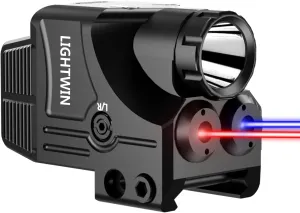 Red Blue Purple Laser Beams with 800 Lumens Flashlight for Pistols, 3 in 1 Laser Light Combo, Tactical USB Rechargeable Laser Sight, Strobe & Steady Flashlight for Picatinny Rail