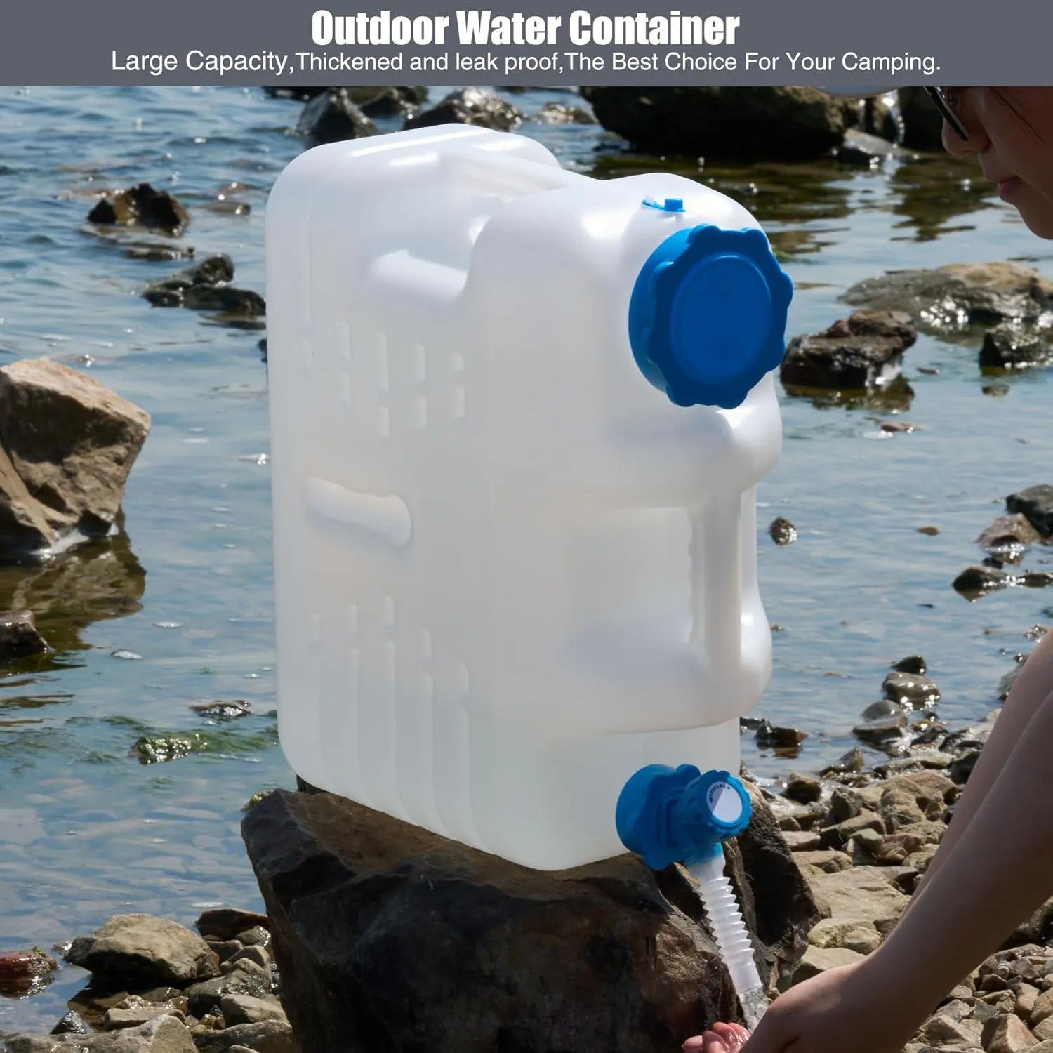 RedSwing 4.9 Gallon/18.5L Portable Water Container with Spigot, Water Storage Carrier for Camping Outdoor Hiking Backpacking, BPA Free