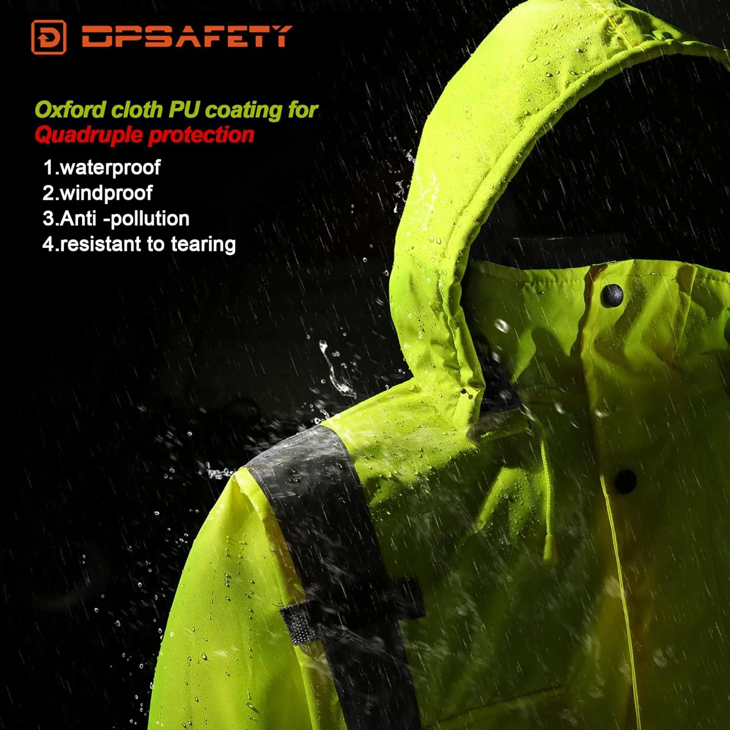 Reflective Jacket, High Visibility Parka, Waterproof Hi Vis, Safety Jacket with Removable Hood and Zipper, ANSI Class 3 (Lime, XL)