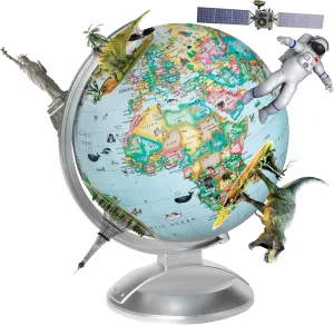 Replogle Illuminated Blue Ocean Globe 4 Kids, Kid Friendly Political Map, Dual Map, Educational Toy