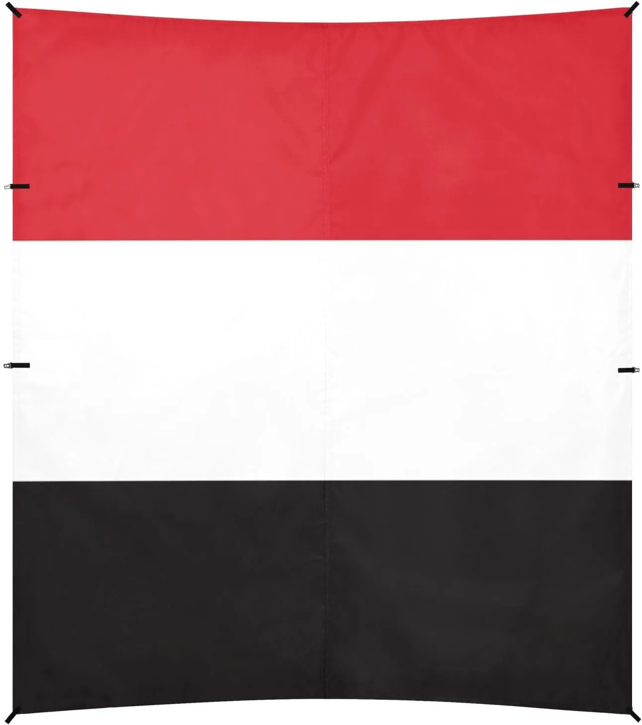 Republic of Yemen Flag Black Red Beach Cabana Tent UPF50 Water-Resistant Portable Sun Shelter with Sturdy Poles, Sandbags and Shovel for Camping, Picnics, Backyard & Fishing