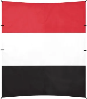 Republic of Yemen Flag Black Red Beach Cabana Tent UPF50 Water-Resistant Portable Sun Shelter with Sturdy Poles, Sandbags and Shovel for Camping, Picnics, Backyard & Fishing