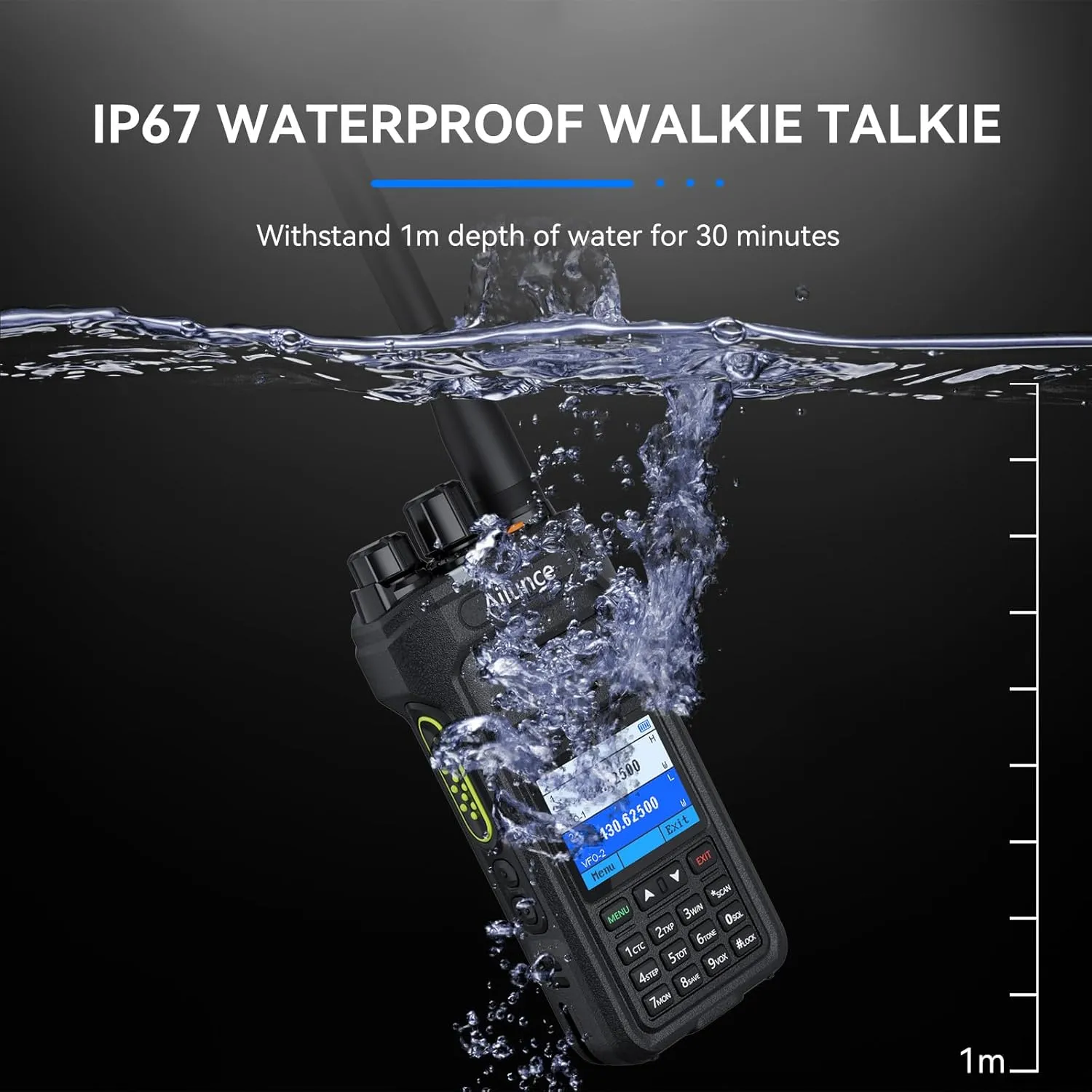 Retevis Ailunce HA1UV Ham Radio,Dual Band Handheld Radio,IP67 Waterproof Rugged Durable Two Way Radio,NOAA Weather Alert,One Key Alarm,2800mAh USB-C,Hurricanes Emergency Long Range Walkie Talkies
