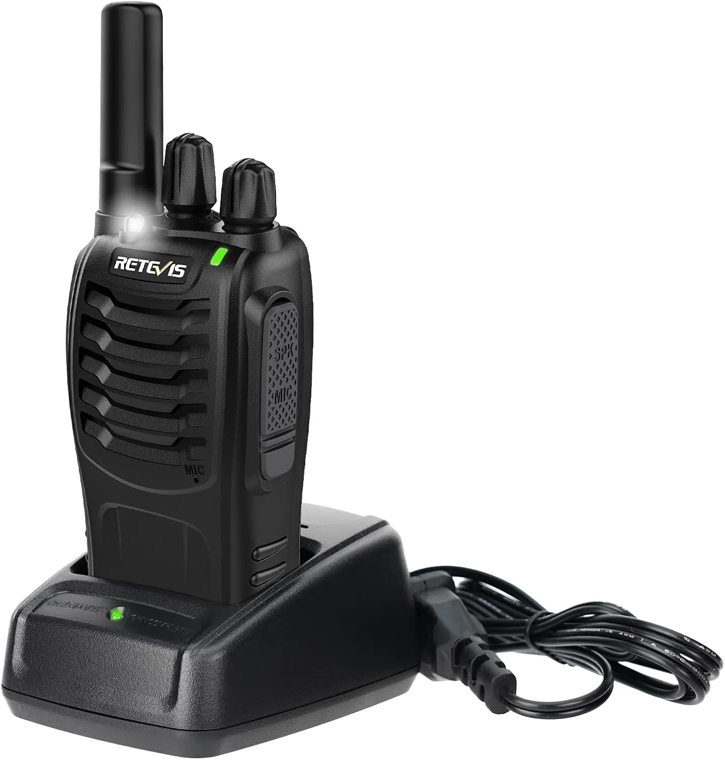 Retevis H-777 Walkie Talkie Rechargeable Long Range,Portable Two-Way Radio, Flashlight, Emergency Alarm, Hands Free(1 Pack)