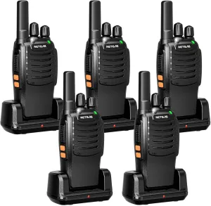 Retevis H-777 Walkie Talkies Adults, Portable FRS Two-Way Radios, Long Range 2 Way Radios, LicenseFree, Flashlight, for School Church Security(5 Pack)