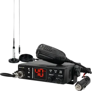 Retevis MB3A 40-Channel AM/FM CB Radio Kit - Long Range Trucker Radio with Antenna, 12V/24V Cigarette Lighter, Noise Limiter, PA, Emergency Channels 9/19, Cooling System