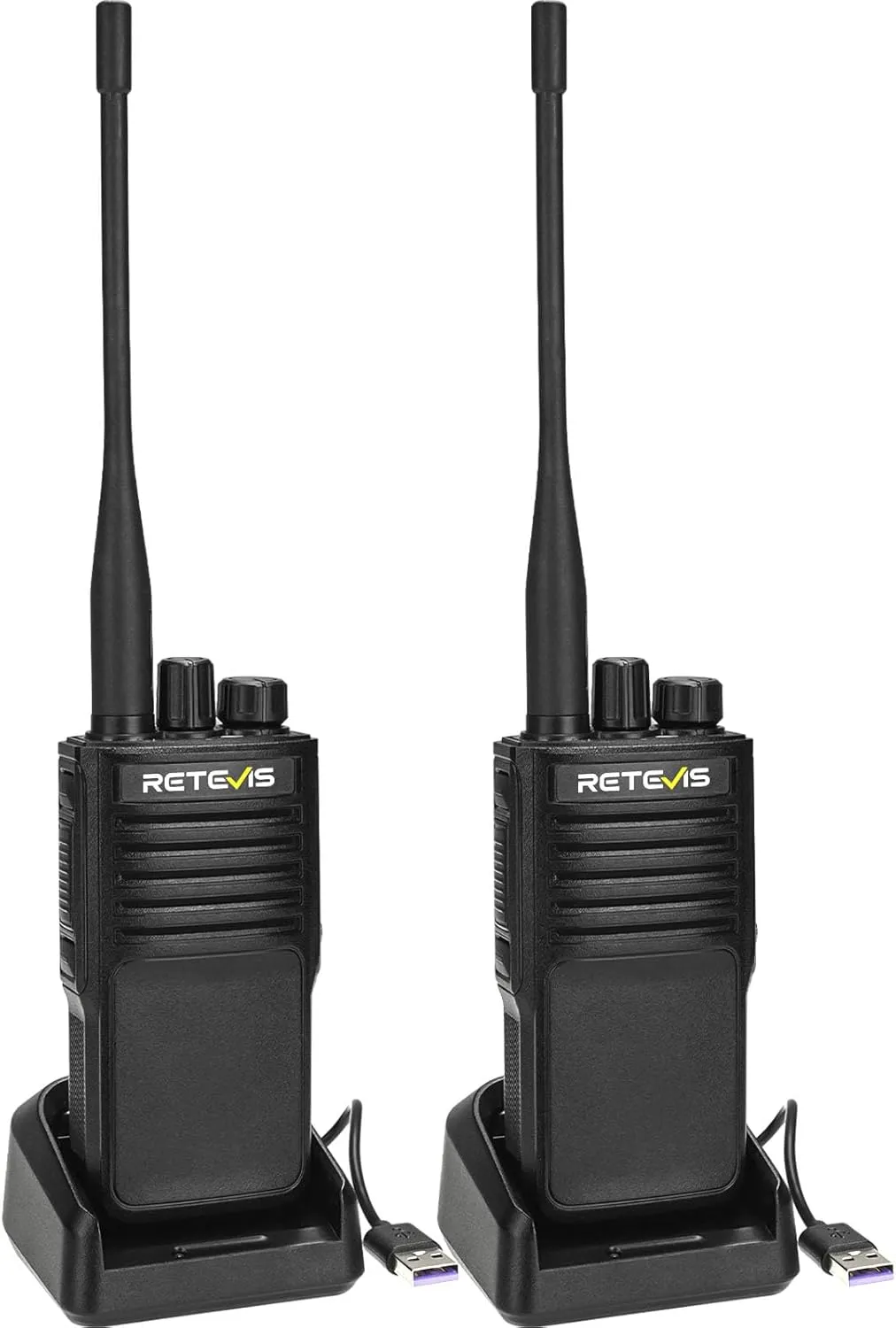 Retevis P2 IP68 Waterproof 2 Way Radio Long Range, GMRS Rechargeable Two Way Radio Long Distance,Professional Walkie Talkies Rechargeable,2500mAh,IP68,Noise Cancelling,for Warehouse Industrial(2 Pack)