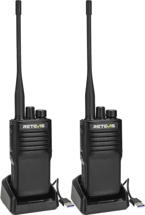 Retevis P2 IP68 Waterproof 2 Way Radio Long Range, GMRS Rechargeable Two Way Radio Long Distance,Professional Walkie Talkies Rechargeable,2500mAh,IP68,Noise Cancelling,for Warehouse Industrial(2 Pack)