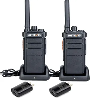 Retevis RB26 Walkie Talkies Long Range, Extended Range Two-Way Radios, Repeater Compatible, 2000mAh Rechargeable Battery, USB-C Charging, Flashlight, Emergency Radios for Camping,Hiking(2 Pack)