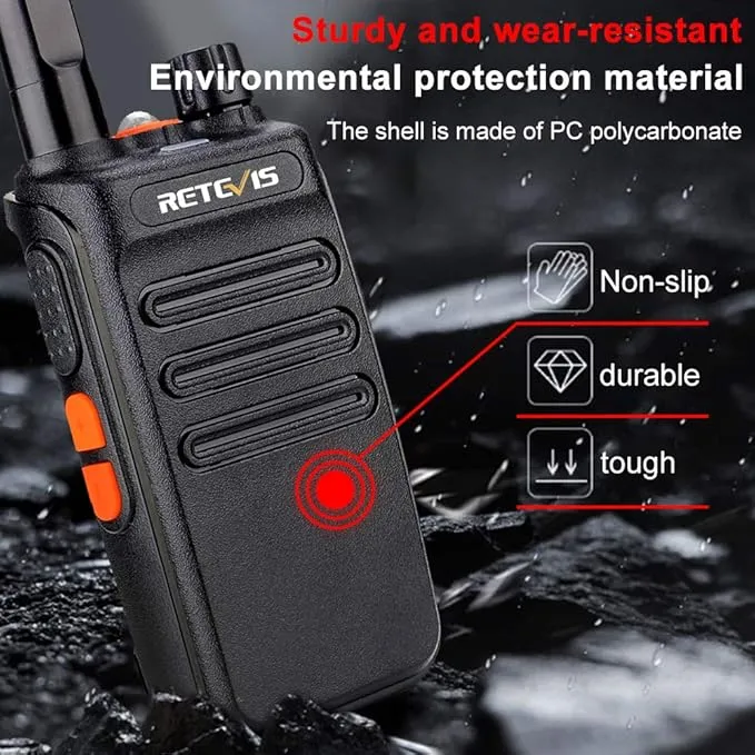 Retevis RB35 Walkie Talkie 6 Pack, Small and Lightweight Two Way Radios Rechargeable, Flashlight, Hands Free, Handheld Portable 2 Way Radio for Staff Grocery Stores Travel Gift Skiing Event